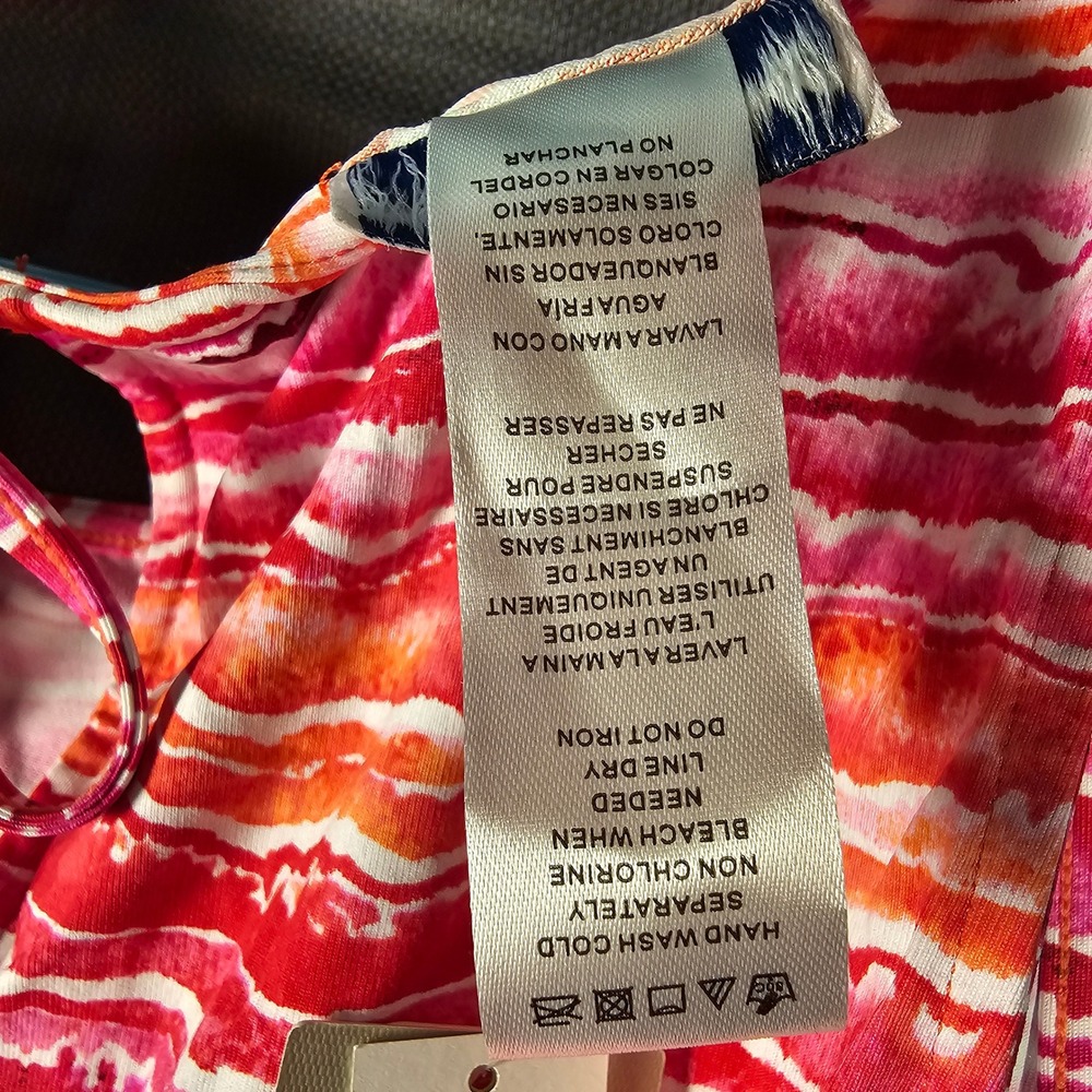 Tommy Bahama  Rainbow Hi Neck Spa Dress L Paradise Coral Pink Orange SS500031 - Picture 7 of 7